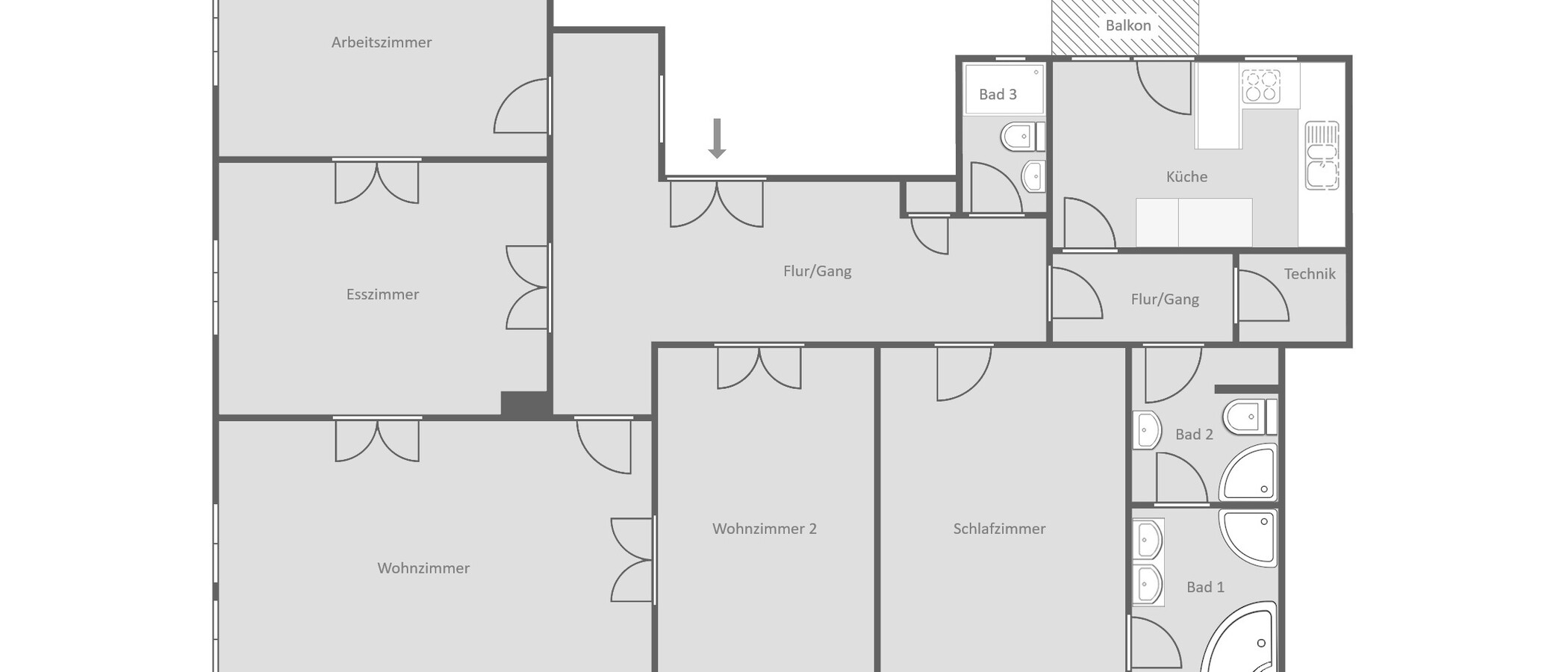 appartement München Altbogenhausen 01 plan d'étage 14997