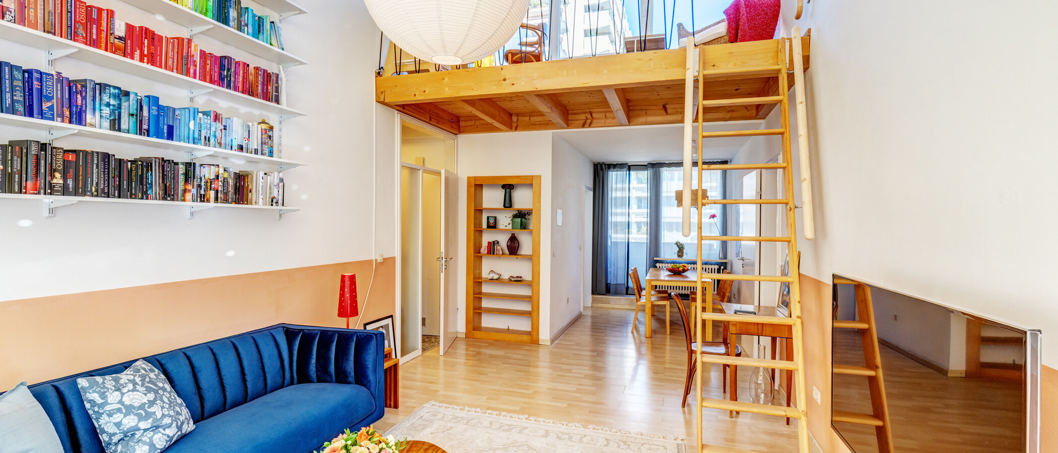 appartement avec terrasse sur le toit München Moosach 02 pièce à vivre 15028