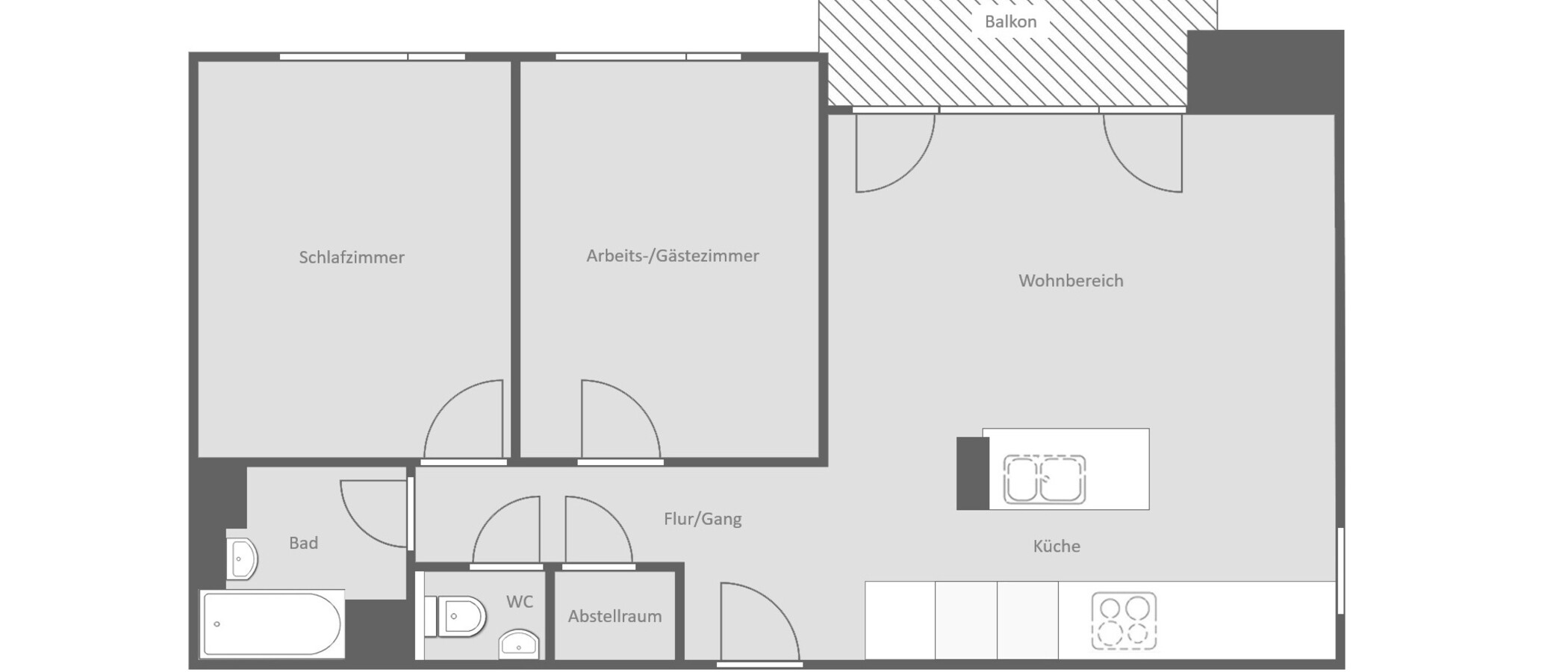 appartement München Obergiesing 01 plan d'étage 15043