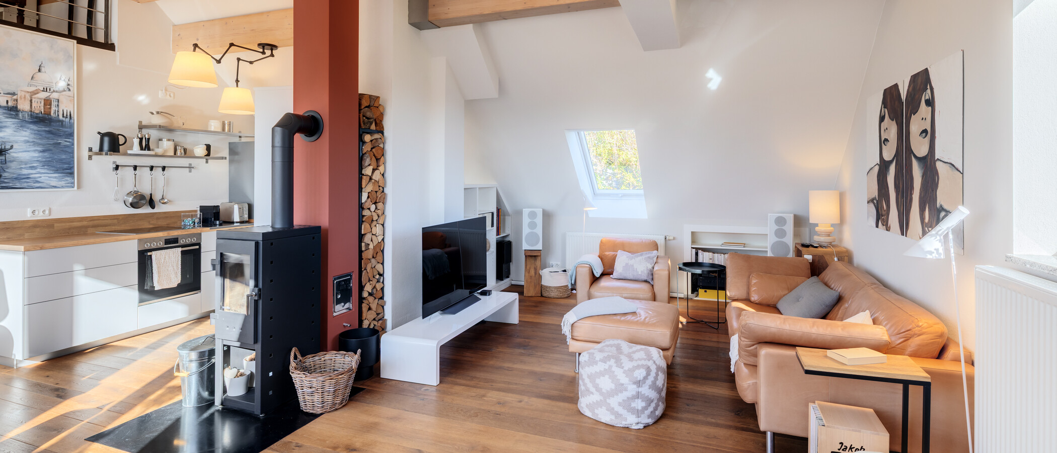 appartement avec mezzanine München Obergiesing 04 pièce à vivre 15054