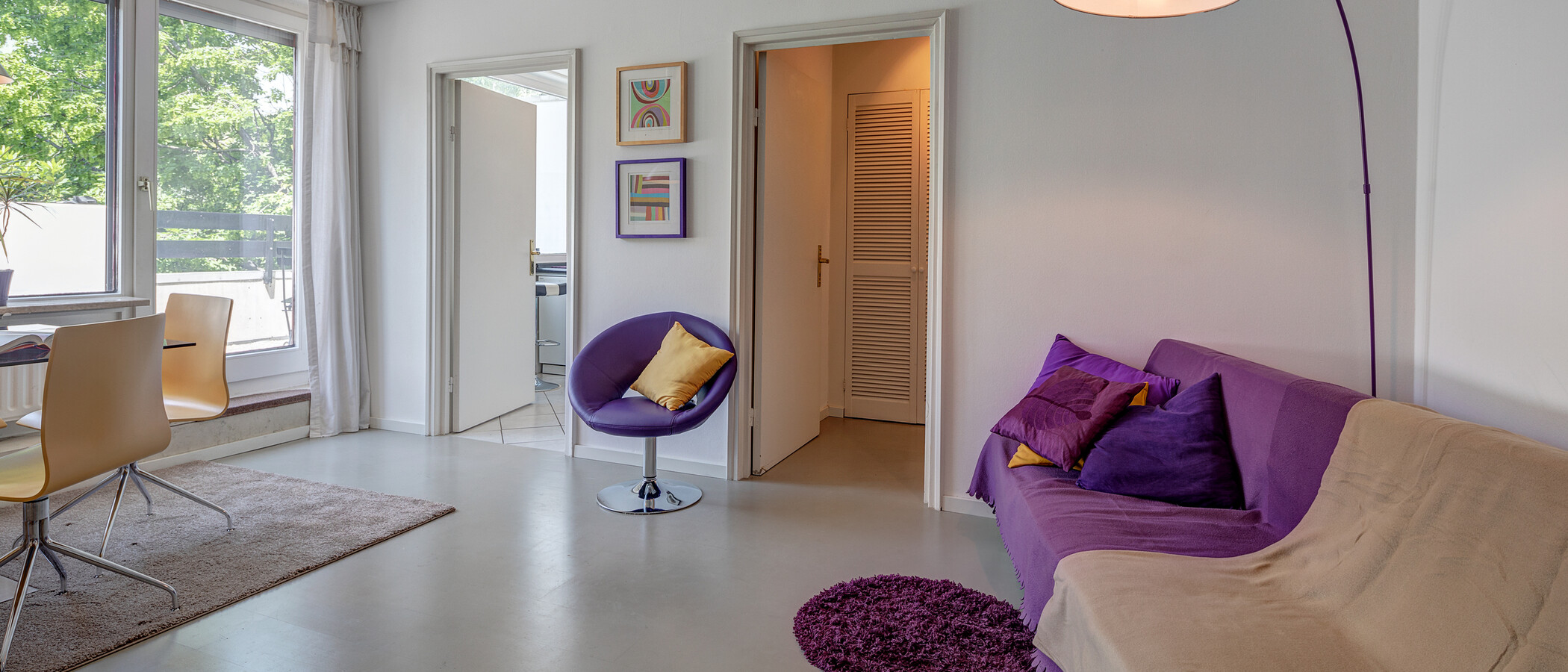 appartement avec terrasse sur le toit München Neuhausen 04 salle de séjour 2774