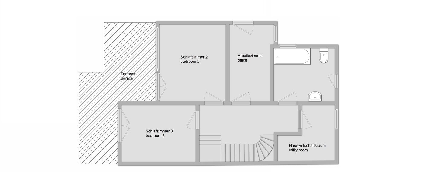 maison mitoyenne München Schwabing (links der Leopoldstraße) 02 plan d'étage 3396