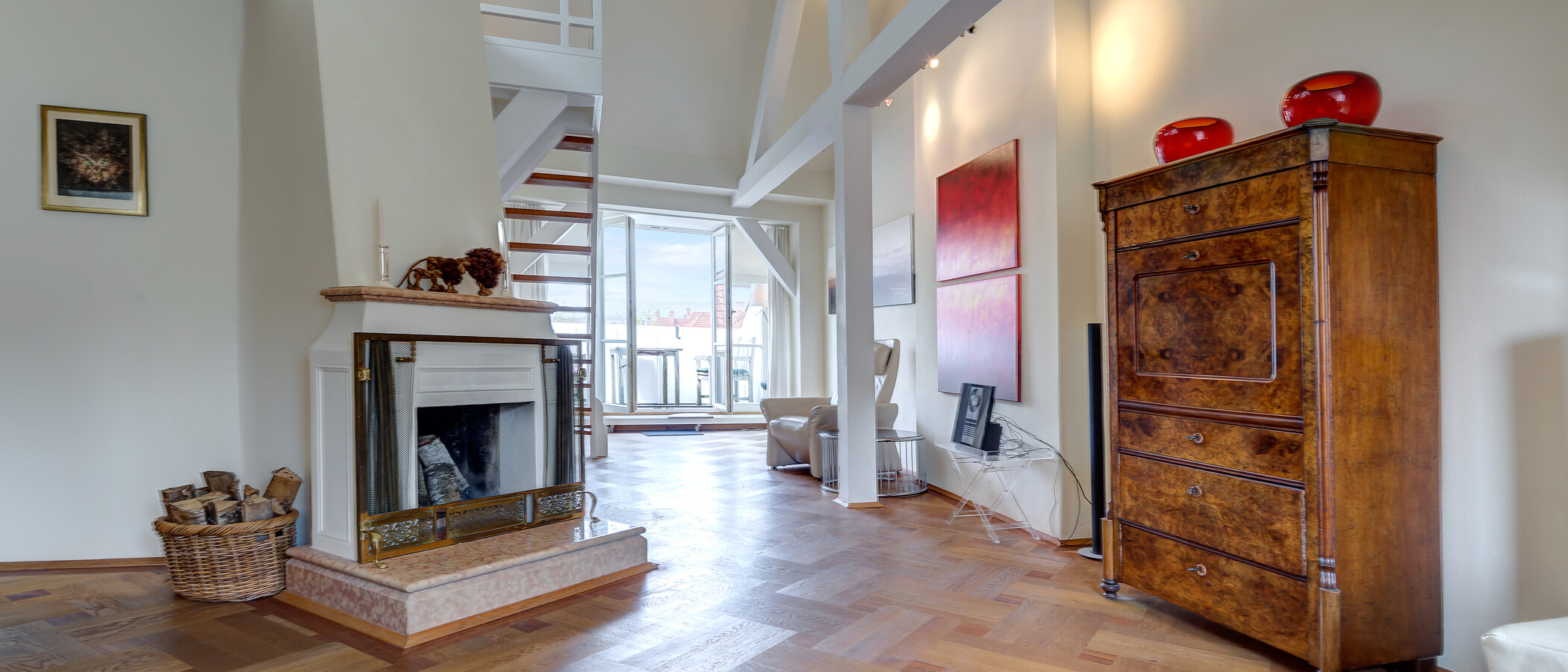 appartement avec mezzanine München Schwabing (links der Leopoldstraße) 02 salon 3679