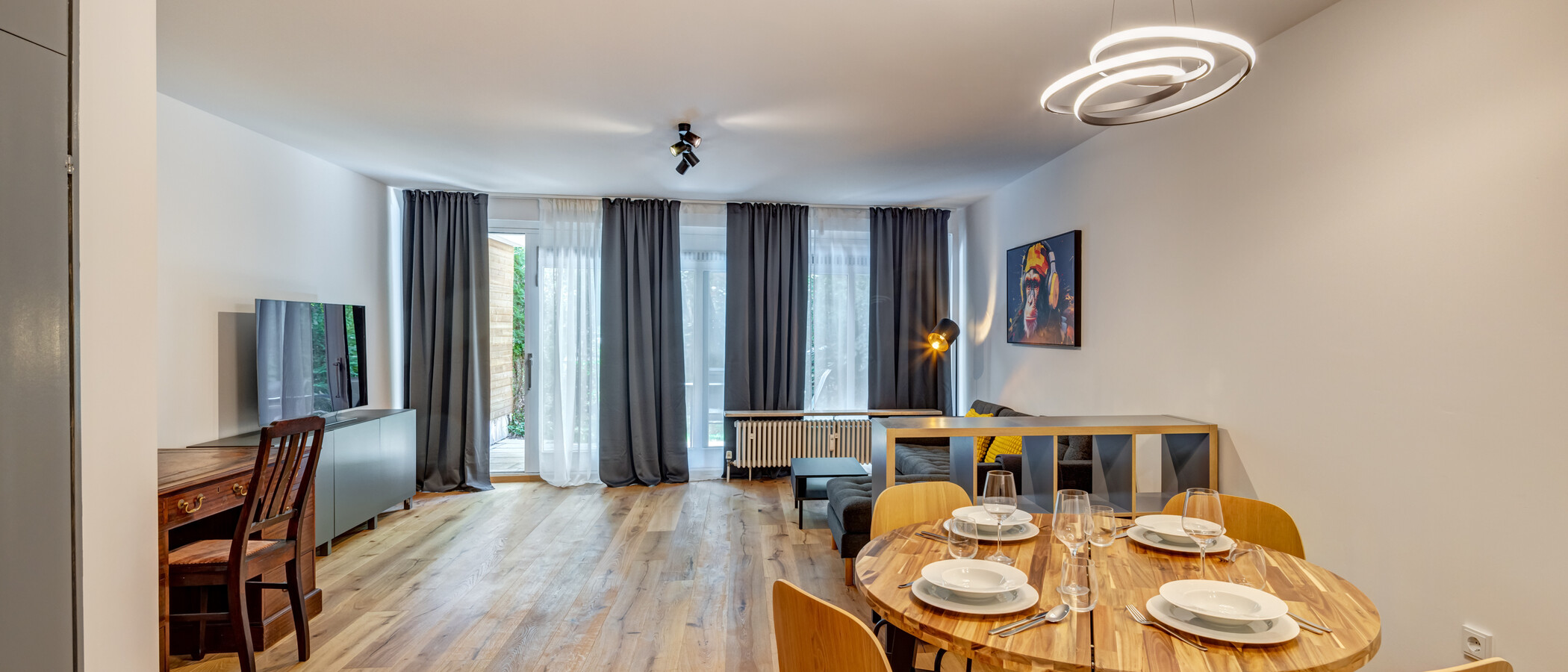 appartement avec jardin München Solln 02 pièce à vivre 515