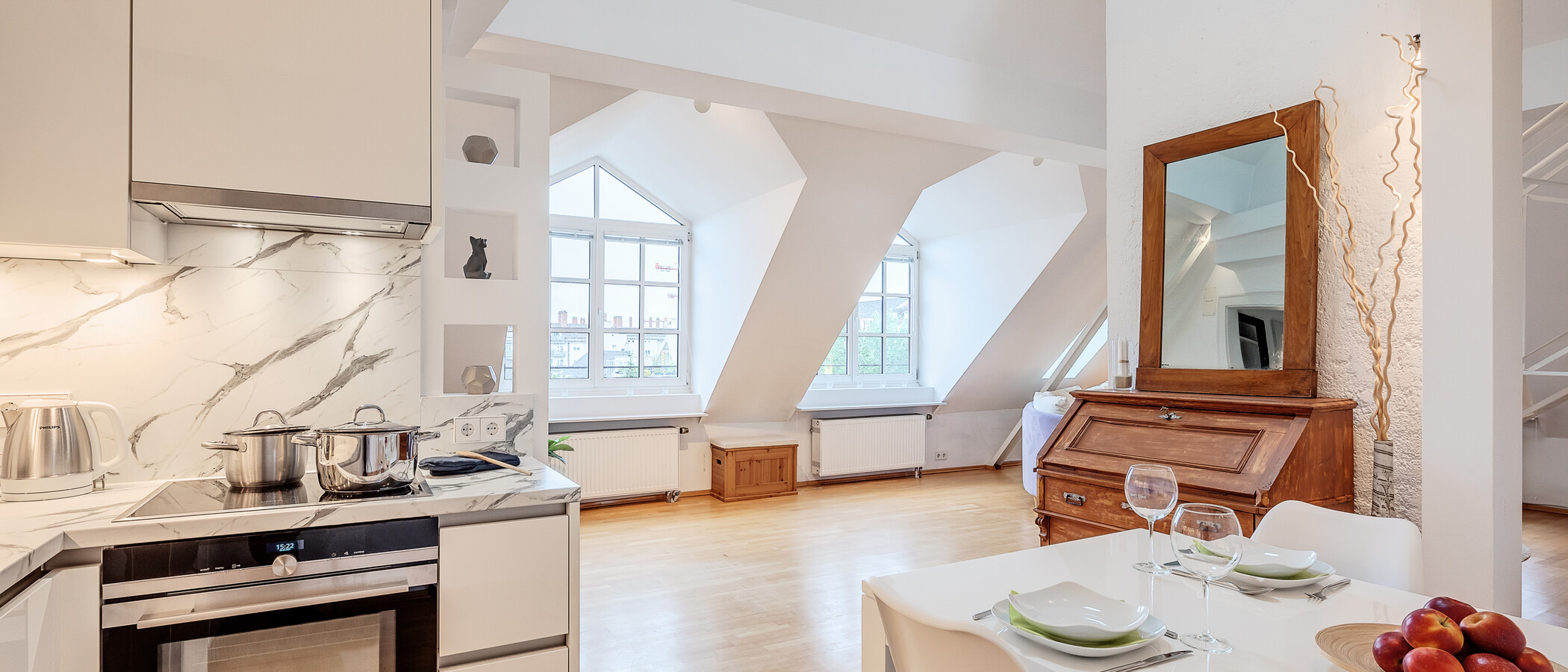 appartement avec mezzanine München Westend 04 cuisine 5354
