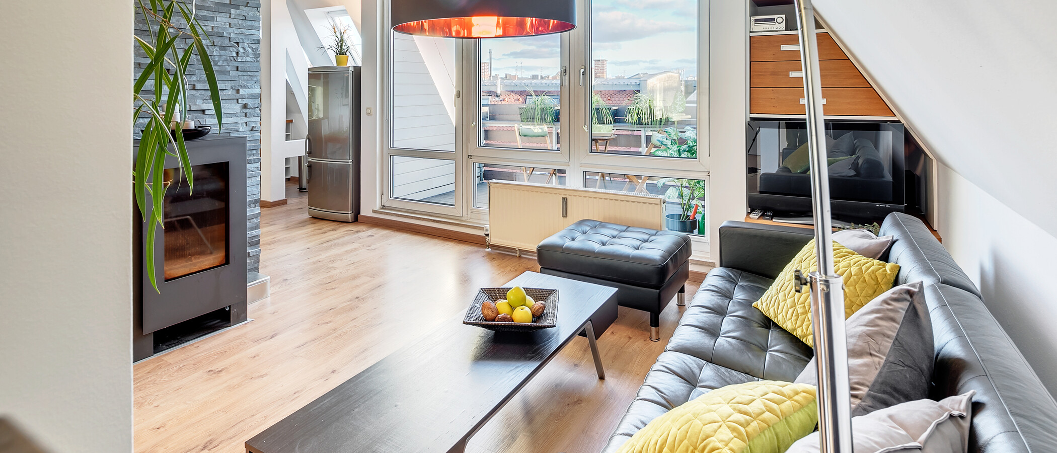 appartement avec terrasse sur le toit München Isarvorstadt 05 salon 5524