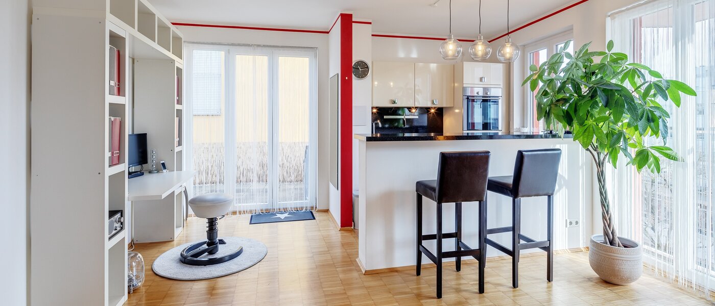 appartement avec terrasse sur le toit München Schwabing-West 04 pièce à vivre 7226