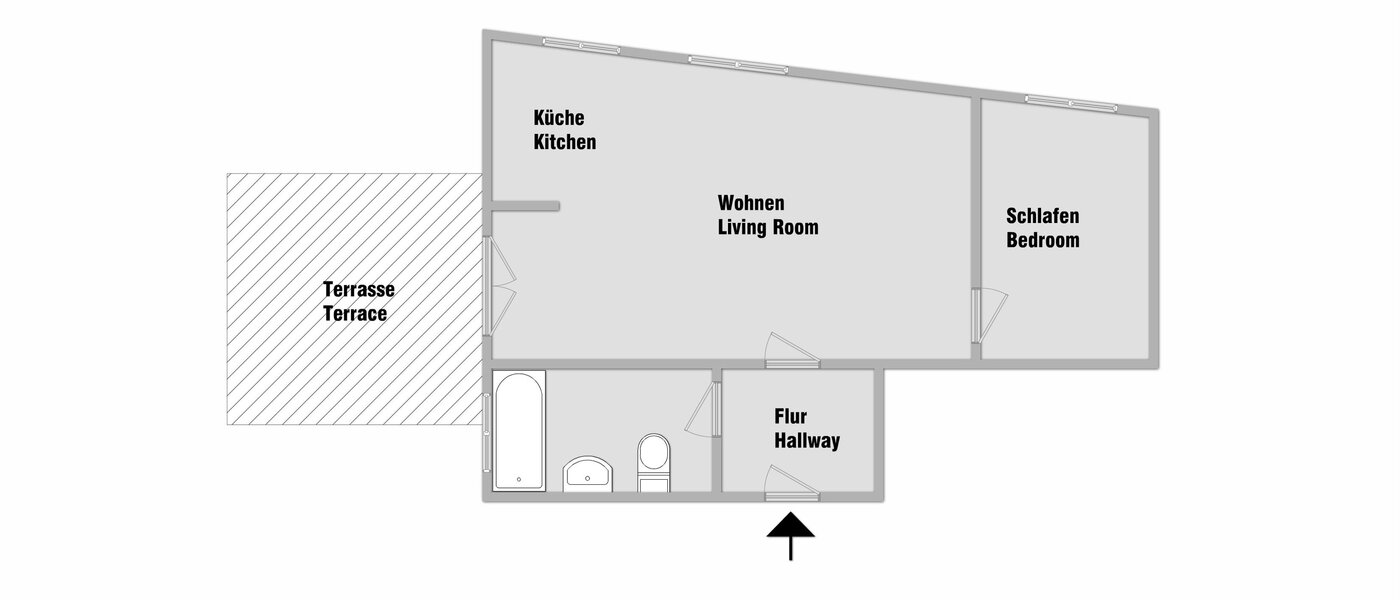 appartement avec terrasse sur le toit München Schwabing-West 01 plan d'étage 7226