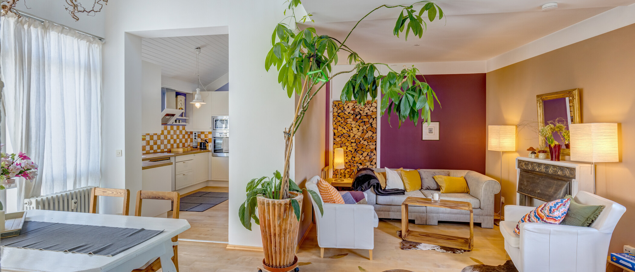 appartement style maisonnette avec mezzanine München Nymphenburg 01 pièce à vivre 8333
