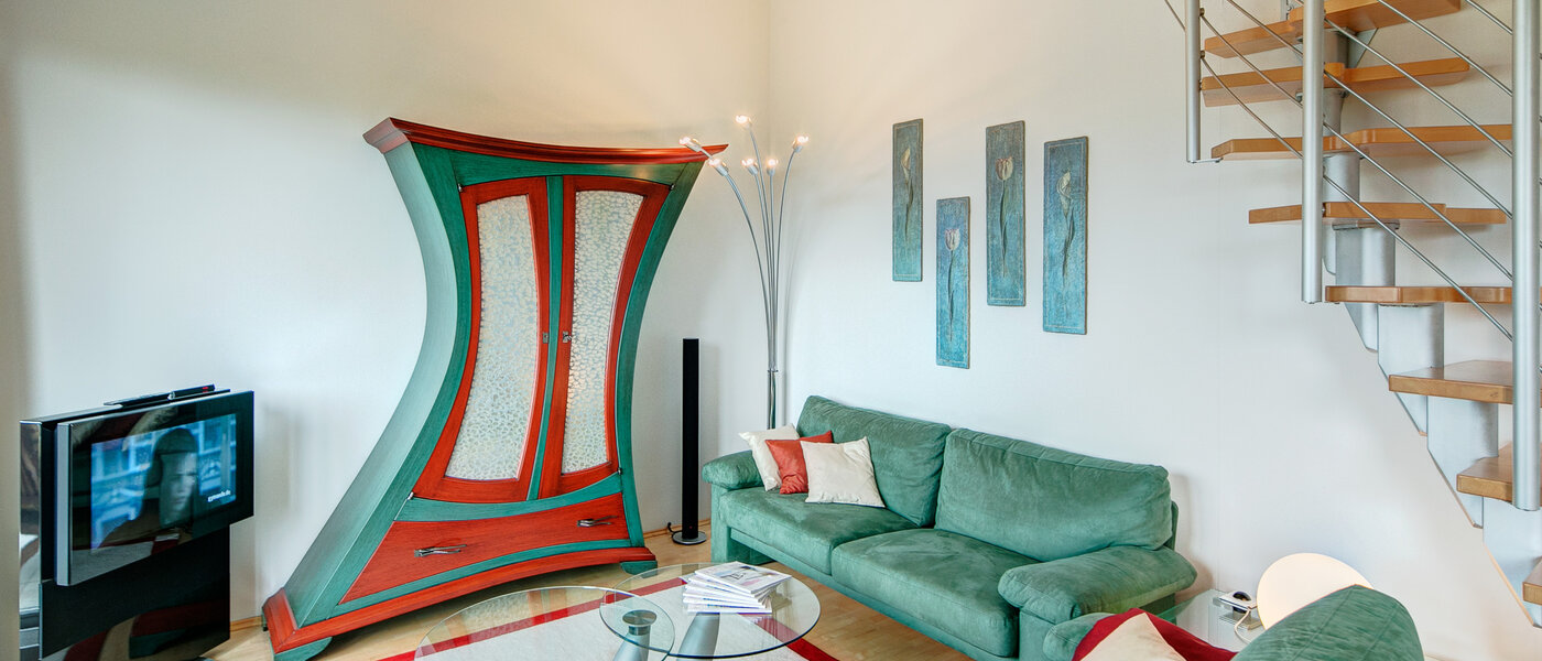 appartement avec mezzanine München Moosach 02 salon 8607