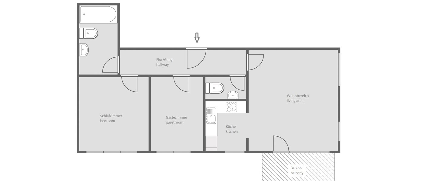 appartement München Maxvorstadt - Universitätsviertel 01 plan d'étage 8629