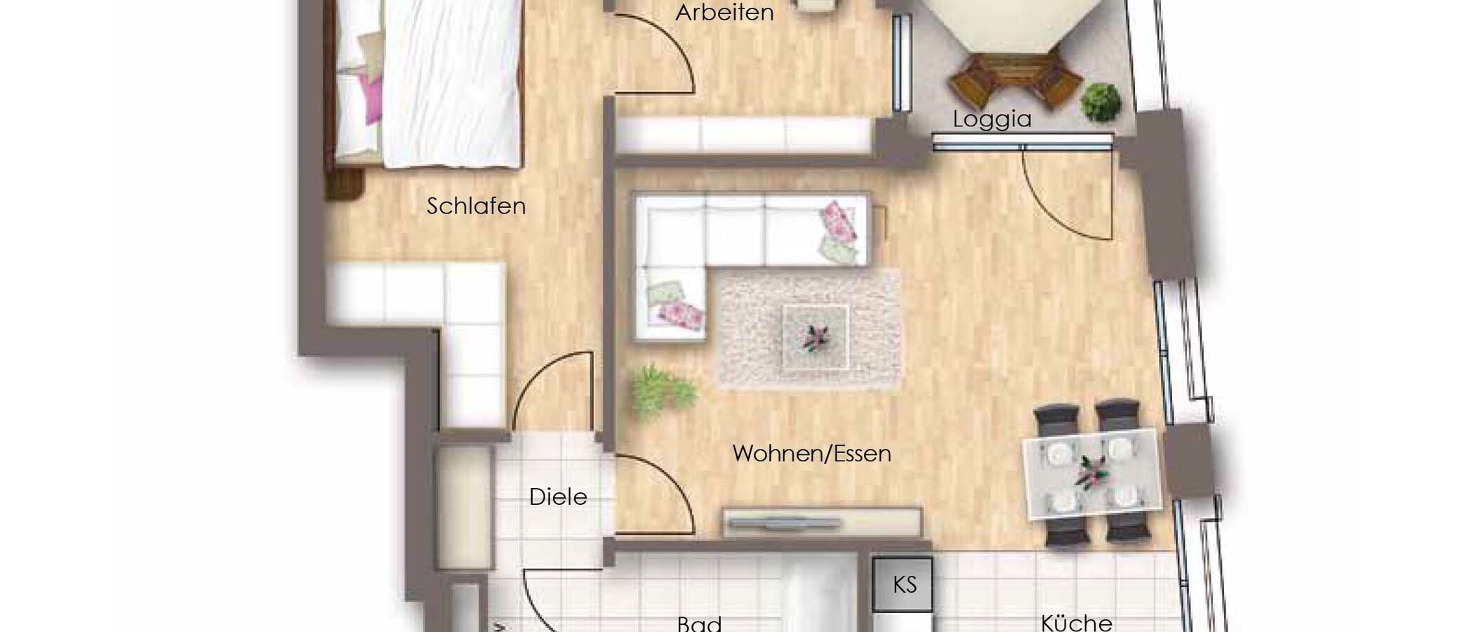 appartement München Obersendling 01 plan d'étage 9445