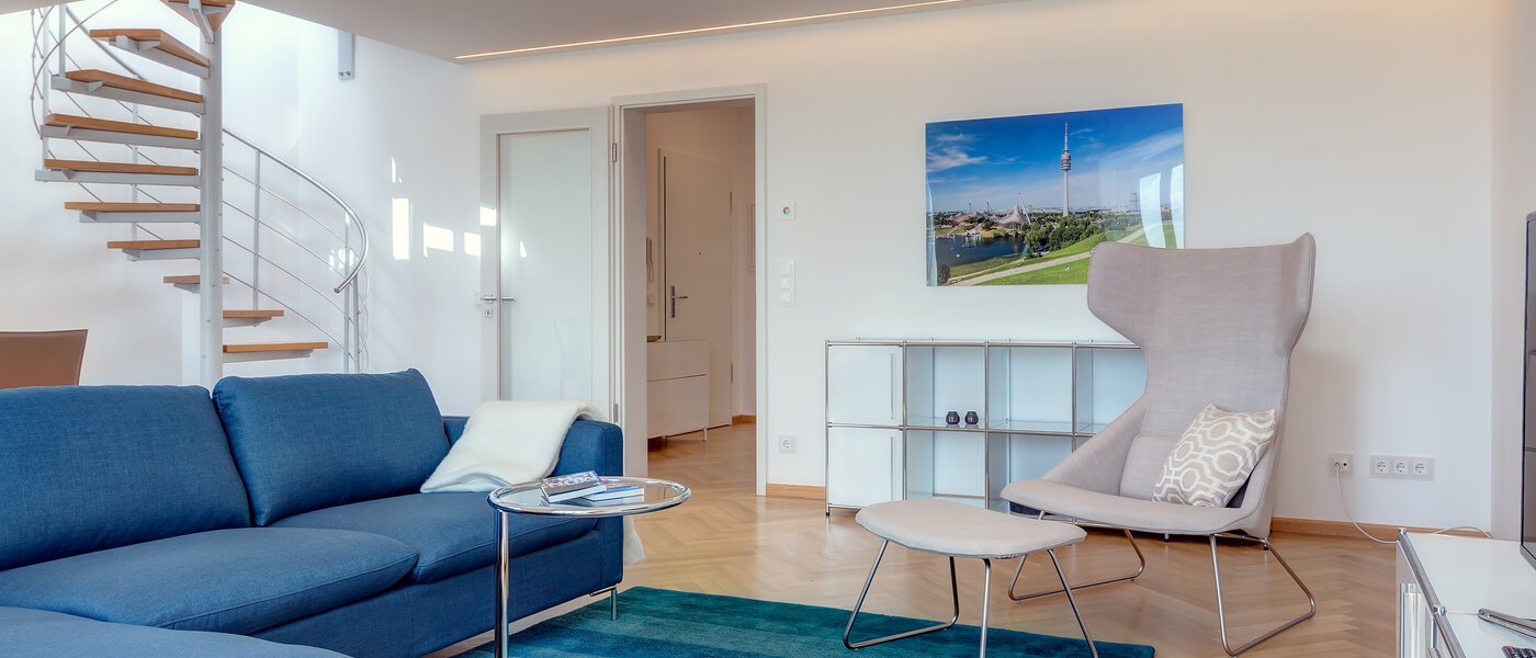 appartement avec terrasse sur le toit München Schwabing 01 salon 9602