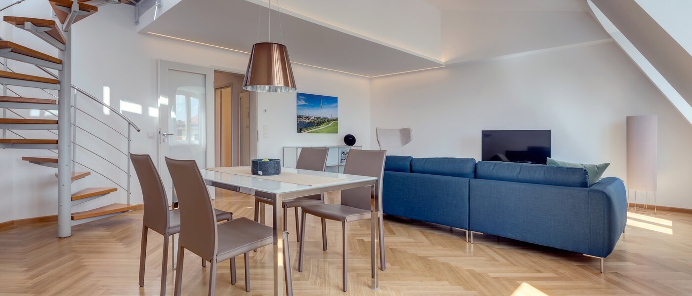 appartement avec terrasse sur le toit München Schwabing 02 salon 9602