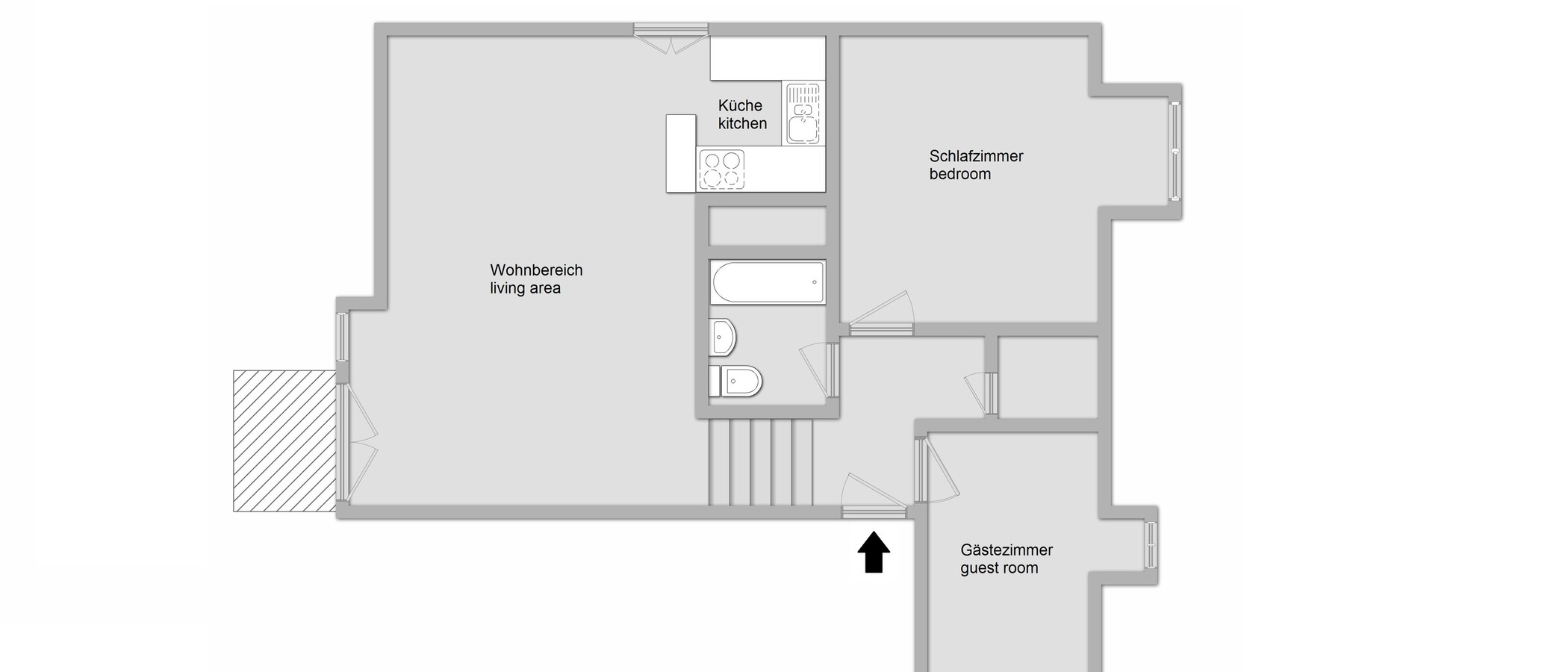 appartement sous les toits Ottobrunn 01 plan d'étage 9824