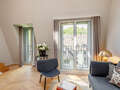 appartement style maisonnette avec mezzanine München Herzogpark 04 pièce à vivre 12527