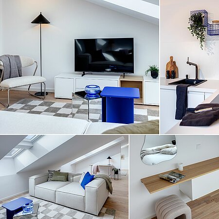 ID 13695: Studio lumineux sous les toits avec plan ouvert